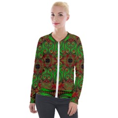 Abstract Fractal Pattern Artwork Pattern Velour Zip Up Jacket