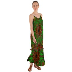 Abstract Fractal Pattern Artwork Pattern Cami Maxi Ruffle Chiffon Dress