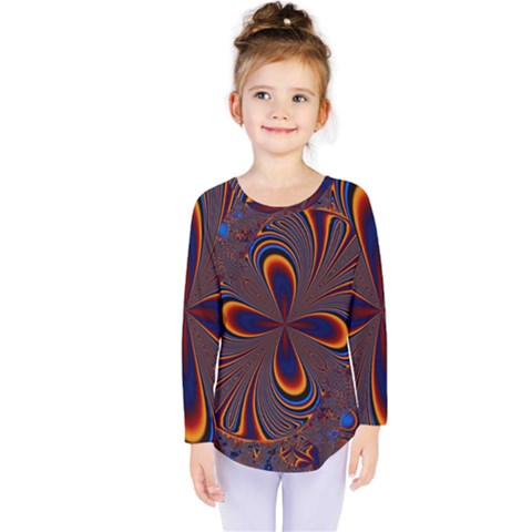 Abstract Fractal Background Pattern Kids  Long Sleeve Tee by Sudhe