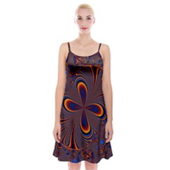 Abstract Fractal Background Pattern Spaghetti Strap Velvet Dress