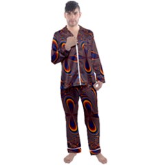 Abstract Fractal Background Pattern Men s Satin Pajamas Long Pants Set