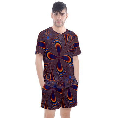 Abstract Fractal Background Pattern Men s Mesh Tee And Shorts Set by Sudhe