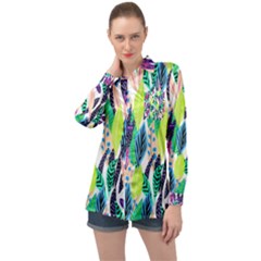 Misc Leaves                      Long Sleeve Satin Shirt