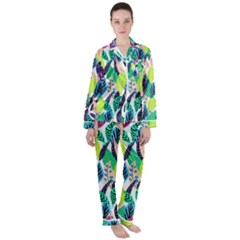 Misc Leaves                    Satin Long Sleeve Pyjamas Set