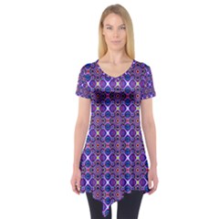 Background Pattern Geometrical Short Sleeve Tunic  by Sudhe