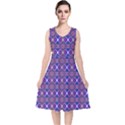 Background Pattern Geometrical V-Neck Midi Sleeveless Dress  View1