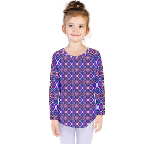 Background Pattern Geometrical Kids  Long Sleeve Tee by Sudhe