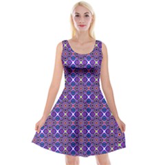 Background Pattern Geometrical Reversible Velvet Sleeveless Dress by Sudhe