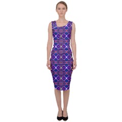 Background Pattern Geometrical Sleeveless Pencil Dress by Sudhe