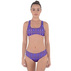 Background Pattern Geometrical Criss Cross Bikini Set by Sudhe