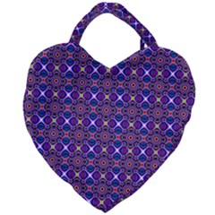 Background Pattern Geometrical Giant Heart Shaped Tote by Sudhe