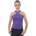 Background Pattern Geometrical Cross Neck Velour Top View1