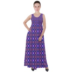 Background Pattern Geometrical Empire Waist Velour Maxi Dress by Sudhe