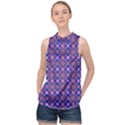 Background Pattern Geometrical High Neck Satin Top View1