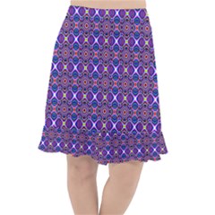 Background Pattern Geometrical Fishtail Chiffon Skirt