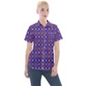 Background Pattern Geometrical Women s Short Sleeve Pocket Shirt View1