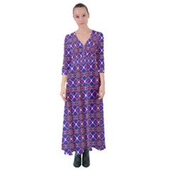 Background Pattern Geometrical Button Up Maxi Dress