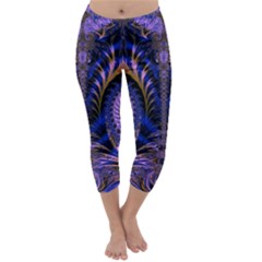 Abstract Fractal Pattern Artwork Capri Winter Leggings  by Sudhe