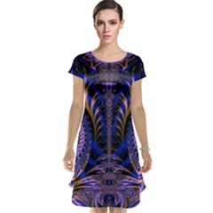 Abstract Fractal Pattern Artwork Cap Sleeve Nightdress by Sudhe