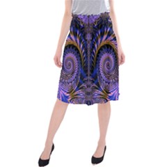 Abstract Fractal Pattern Artwork Midi Beach Skirt by Sudhe