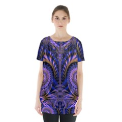 Abstract Fractal Pattern Artwork Skirt Hem Sports Top by Sudhe