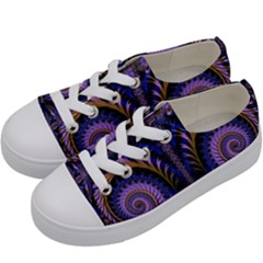 Abstract Fractal Pattern Artwork Kids  Low Top Canvas Sneakers by Sudhe