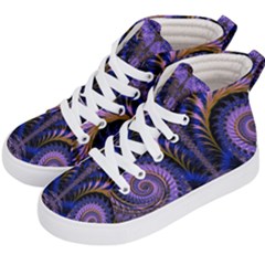 Abstract Fractal Pattern Artwork Kids  Hi-top Skate Sneakers by Sudhe