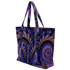 Abstract Fractal Pattern Artwork Zip Up Canvas Bag by Sudhe