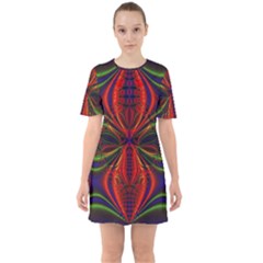 Abstract Art Fractal Sixties Short Sleeve Mini Dress