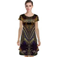 Abstract Fractal Pattern Artwork Cap Sleeve Nightdress by Sudhe