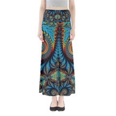 Abstract Art Fractal Creative Full Length Maxi Skirt by Sudhe