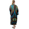 Abstract Art Fractal Creative Maxi Tie Front Velour Kimono View2