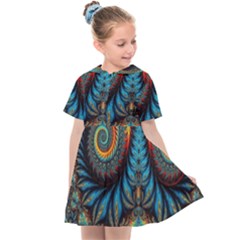 Abstract Art Fractal Creative Kids  Sailor Dress