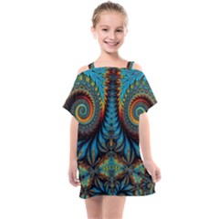 Abstract Art Fractal Creative Kids  One Piece Chiffon Dress