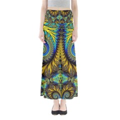 Abstract Art Fractal Creative Full Length Maxi Skirt by Sudhe