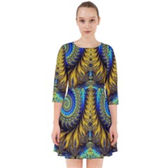 Abstract Art Fractal Creative Smock Dress by Sudhe