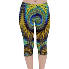 Abstract Art Fractal Creative Velvet Capri Leggings 