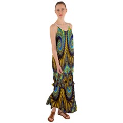 Abstract Art Fractal Creative Cami Maxi Ruffle Chiffon Dress