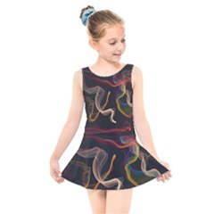 Abstract Smoke                     Kids  Skater Dress Swimsuit by LalyLauraFLM