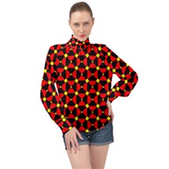 Rby-3-5 High Neck Long Sleeve Chiffon Top