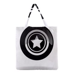 Star Black Button Grocery Tote Bag by Pakrebo