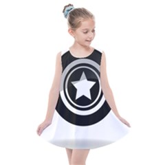 Star Black Button Kids  Summer Dress by Pakrebo