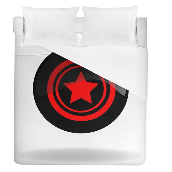 Star Black Red Button  Duvet Cover (Queen Size)