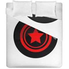 Star Black Red Button  Duvet Cover Double Side (california King Size) by Pakrebo