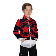 Star Black Red Button  Kids  Windbreaker by Pakrebo