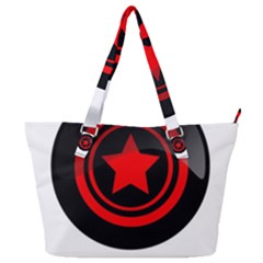 Star Black Red Button  Full Print Shoulder Bag by Pakrebo