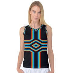 Cross Abstract Neon Women s Basketball Tank Top by Pakrebo