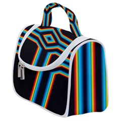 Cross Abstract Neon Satchel Handbag by Pakrebo