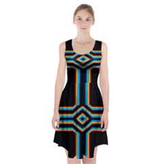 Cross Abstract Neon Racerback Midi Dress