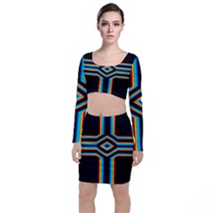 Cross Abstract Neon Top And Skirt Sets by Pakrebo